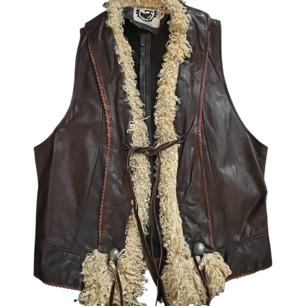 Vintage Leather Char Designs Santa Fe Vest SZ M